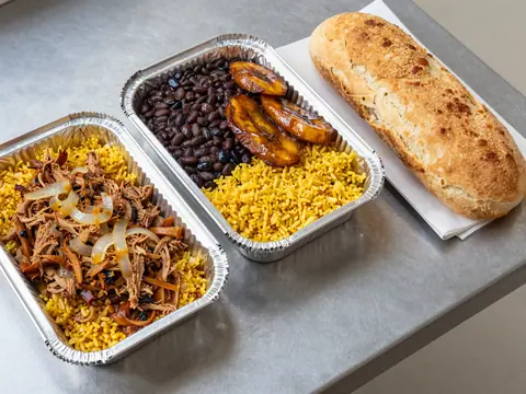 Cuban and Latin catering in foil trays
