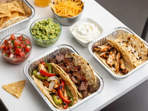 Mexican catering in foil trays