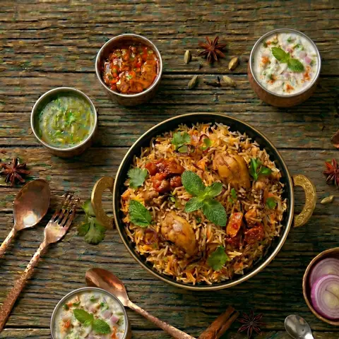 Illustration of Avakaya Chicken Biryani
