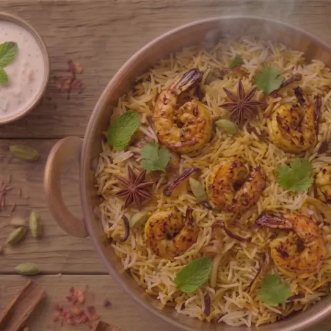 Illustration of Shrimp Biryani