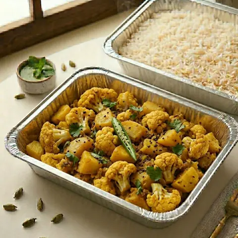 Illustration of Aloo Gobi + Rice