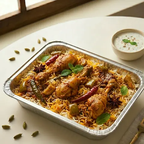 Illustration of Avakaya Biryani (Spicy Mango Pickle)