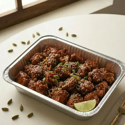 Illustration of Chicken Manchurian Platter
