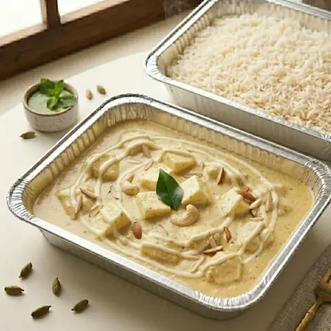Illustration of Paneer Korma + Rice