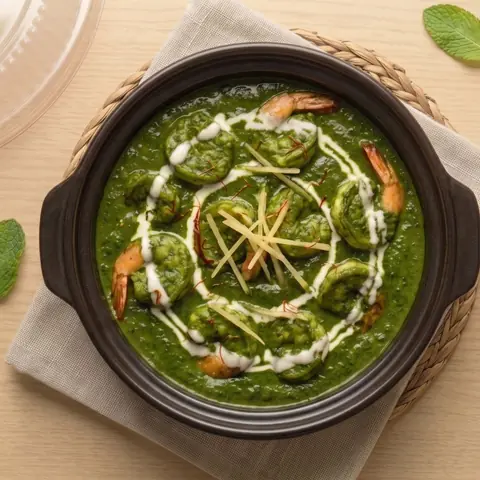 Illustration of Saag Shrimp
