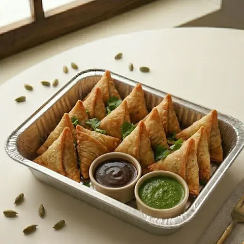Illustration of Samosa Platter