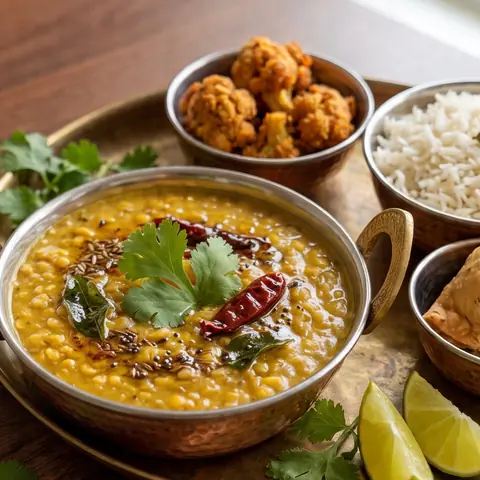 Illustration of Daal Tadka Thali